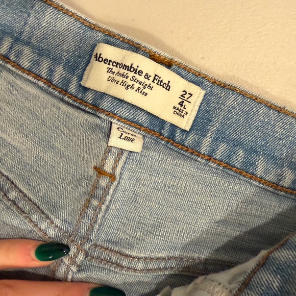 A&F Ankle Straight High Rise Jeans - Curve Love size 27 - Picture 2 of 2